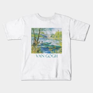 Fishing in Spring, the Pont de Clichy by Vincent van Gogh Kids T-Shirt